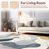 Ultra Soft Area Rug, Non Slip, Stain Resistant, Washable Area Rugs for Living Room, Bedroom, Serene Minimalist Tiled Artwork(Gray)