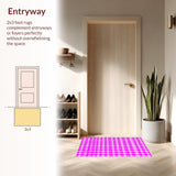 Contemporary Checkered Pastel Decor(Pink)