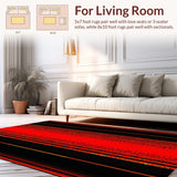 Ultra Soft Area Rug, Non Slip, Stain Resistant, Washable Area Rugs for Living Room, Bedroom, Striking Optical Cracked Lava Aesthetic(Red)