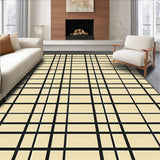 Ultra Soft Area Rug, Non Slip, Stain Resistant, Washable Area Rugs for Living Room, Bedroom, Elegant Beige Diamond Arrangement(Beige)