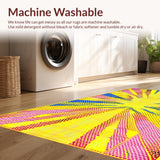 Ultra Soft Area Rug, Non Slip, Stain Resistant, Washable Area Rugs for Living Room, Bedroom, Striking Modern Swirling Pattern(Yellow)