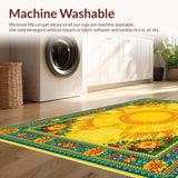 Ultra Soft Area Rug, Non Slip, Stain Resistant, Washable Area Rugs for Living Room, Bedroom, Lively Artistic Sunshine Arrangement(Yellow)