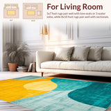 Ultra Soft Area Rug, Non Slip, Stain Resistant, Washable Area Rugs for Living Room, Bedroom, Eclectic Abstract Decorative Piece(Yellow)