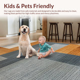 Ultra Soft Area Rug, Non Slip, Stain Resistant, Washable Area Rugs for Living Room, Bedroom, Large Washable Dining Room Rug with Contemporary Neutral Design(Beige)