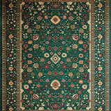Ultra Soft Area Rug, Non Slip, Stain Resistant, Washable Area Rugs for Living Room, Bedroom, Timeless Rustic Floral Elements(Green)