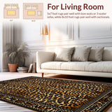 Ultra Soft Area Rug, Non Slip, Stain Resistant, Washable Area Rugs for Living Room, Bedroom, Chic Contemporary Cheetah Style(Brown)