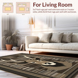 Ultra Soft Area Rug, Non Slip, Stain Resistant, Washable Area Rugs for Living Room, Bedroom, Modern Rustic Blend of Textures(Brown)