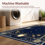 Ultra Soft Area Rug, Non Slip, Stain Resistant, Washable Area Rugs for Living Room, Bedroom, Mystical Geometric Starry Arrangement(Blue)