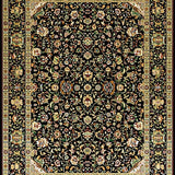 Ultra Soft Area Rug, Non Slip, Stain Resistant, Washable Area Rugs for Living Room, Bedroom, Chic Vintage Blossom Arrangement(Black)