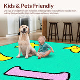 Ultra Soft Area Rug, Non Slip, Stain Resistant, Washable Area Rugs for Living Room, Bedroom, Joyful Color Splash Learning Mat(Blue)