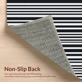 Ultra Soft Area Rug, Non Slip, Stain Resistant, Washable Area Rugs for Living Room, Bedroom, Chic Black and White Vertical Stripe Runner Rug for Trendy Interiors(Black)