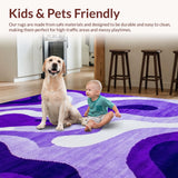 Ultra Soft Area Rug, Non Slip, Stain Resistant, Washable Area Rugs for Living Room, Bedroom, Stylish Funky Gradient Style(Purple)