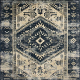 Ultra Soft Area Rug, Non Slip, Stain Resistant, Washable Area Rugs for Living Room, Bedroom, Rustic Vintage Tumbled Texture(Black)