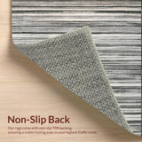 Ultra Soft Area Rug, Non Slip, Stain Resistant, Washable Area Rugs for Living Room, Bedroom, Bold Stripe Rug(Black)