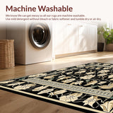 Ultra Soft Area Rug, Non Slip, Stain Resistant, Washable Area Rugs for Living Room, Bedroom, Chic Reversible Backyard Area for Patio Decor and Picnics(Black)