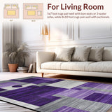 Ultra Soft Area Rug, Non Slip, Stain Resistant, Washable Area Rugs for Living Room, Bedroom, Sleek Ultra-Soft Sophisticated Touch(Purple)