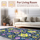Rustic Colorful Bloom Motif(Blue)
