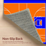 Ultra Soft Area Rug, Non Slip, Stain Resistant, Washable Area Rugs for Living Room, Bedroom, Striking Athletic Field Imagery(Orange)