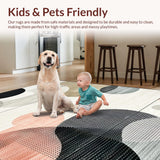 Ultra Soft Area Rug, Non Slip, Stain Resistant, Washable Area Rugs for Living Room, Bedroom, Artistic Fluid Shaggy Composition(Gray)