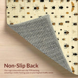Ultra Soft Area Rug, Non Slip, Stain Resistant, Washable Area Rugs for Living Room, Bedroom, Bug Print Non Slip Beige Area(Beige)