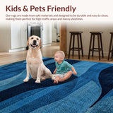 Ultra Soft Area Rug, Non Slip, Stain Resistant, Washable Area Rugs for Living Room, Bedroom, Modern Abstract Non-Slip Living Room Carpet(Blue)