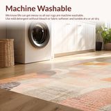 Ultra Soft Area Rug, Non Slip, Stain Resistant, Washable Area Rugs for Living Room, Bedroom, Chic Animal Print Rug with Elegant Peach and Taupe Design Elements(Beige)