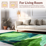 Ultra Soft Area Rug, Non Slip, Stain Resistant, Washable Area Rugs for Living Room, Bedroom, Charming Earthy Pastel Whirlwind Style(Green)