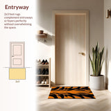 Ultra Soft Area Rug, Non Slip, Stain Resistant, Washable Area Rugs for Living Room, Bedroom, Luxe Earthy Animal Print Aesthetic(Orange)