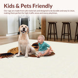 Ultra Soft Area Rug, Non Slip, Stain Resistant, Washable Area Rugs for Living Room, Bedroom, Vibrant Playful Farmhouse Aesthetic(Brown)