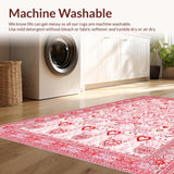 Ultra Soft Area Rug, Non Slip, Stain Resistant, Washable Area Rugs for Living Room, Bedroom, Vibrant Romantic Color Fusion(Pink)