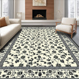 Ultra Soft Area Rug, Non Slip, Stain Resistant, Washable Area Rugs for Living Room, Bedroom, Contemporary Floral Pattern Play(Beige)