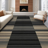 Ultra Soft Area Rug, Non Slip, Stain Resistant, Washable Area Rugs for Living Room, Bedroom, Rustic Earthy Striped Aesthetic(Gray)