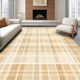Ultra Soft Area Rug, Non Slip, Stain Resistant, Washable Area Rugs for Living Room, Bedroom, Beige Area Modern Geometric Plaid(Beige)