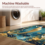 Ultra Soft Area Rug, Non Slip, Stain Resistant, Washable Area Rugs for Living Room, Bedroom, Bright Vintage Fantasy Artwork(Gold)
