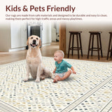 Ultra Soft Area Rug, Non Slip, Stain Resistant, Washable Area Rugs for Living Room, Bedroom, Symmetry Beige Indoor Geometric(Beige)