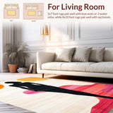 Ultra Soft Area Rug, Non Slip, Stain Resistant, Washable Area Rugs for Living Room, Bedroom, Playful Textured Body Form Decor(Orange)