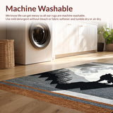 Ultra Soft Area Rug, Non Slip, Stain Resistant, Washable Area Rugs for Living Room, Bedroom, Nature-Inspired Earthy Textures(Gray)
