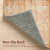 Boho Style Area Rustic Beige Design(Orange)