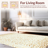 Ultra Soft Area Rug, Non Slip, Stain Resistant, Washable Area Rugs for Living Room, Bedroom, Stylish Abstract Cow Print Aesthetic(Beige)