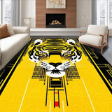 Ultra Soft Area Rug, Non Slip, Stain Resistant, Washable Area Rugs for Living Room, Bedroom, Bold Yellow Black Abstract Overlay(Yellow)