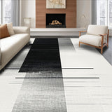 Ultra Soft Area Rug, Non Slip, Stain Resistant, Washable Area Rugs for Living Room, Bedroom, Artful Round Modern Aesthetic(Black)