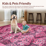 Ultra Soft Area Rug, Non Slip, Stain Resistant, Washable Area Rugs for Living Room, Bedroom, Feminine Soft Animal Motif(Pink)