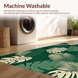 Ultra Soft Area Rug, Non Slip, Stain Resistant, Washable Area Rugs for Living Room, Bedroom, Elegant Monstera Patterned Accent(Green)