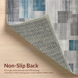 Ultra Soft Area Rug, Non Slip, Stain Resistant, Washable Area Rugs for Living Room, Bedroom, Elegant Abstract Brushed Textures(Gray)