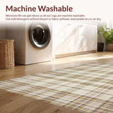 Ultra Soft Area Rug, Non Slip, Stain Resistant, Washable Area Rugs for Living Room, Bedroom, Elegant Neutral Geometric Texture(Beige)