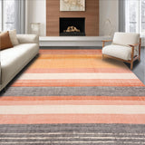 Ultra Soft Area Rug, Non Slip, Stain Resistant, Washable Area Rugs for Living Room, Bedroom, Modern Peach Cascade Rug Non Slip Absorbent Velvet Feel Linear Ombre Accent Mat(Orange)
