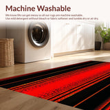 Ultra Soft Area Rug, Non Slip, Stain Resistant, Washable Area Rugs for Living Room, Bedroom, Striking Optical Cracked Lava Aesthetic(Red)