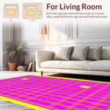 Ultra Soft Area Rug, Non Slip, Stain Resistant, Washable Area Rugs for Living Room, Bedroom, Expressive Colorful Design Motif(Pink)