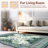 Ultra Soft Area Rug, Non Slip, Stain Resistant, Washable Area Rugs for Living Room, Bedroom, Stylish Abstract Area with Geometric Shapes and Floral Accents(Gray)