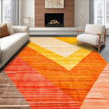 Ultra Soft Area Rug, Non Slip, Stain Resistant, Washable Area Rugs for Living Room, Bedroom, Rustic Textured Sunset Hue Pattern(Yellow)